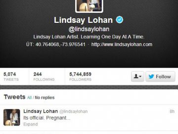 lindsay lohan pregnancy tweet